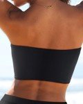 Strapless Black Bandeau Bikini Top for Women