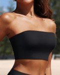 Strapless Black Bandeau Bikini Top for Women