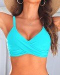 Teal Push-Up Underwire Bikini Top for Women