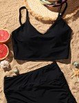 Adjustable Padded Black Bikini Top for Women