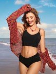 Adjustable Padded Black Bikini Top for Women