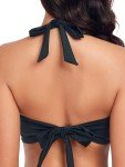Black Halter V Neck Padded Bikini Top - Large