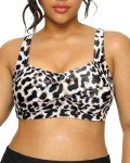 Plus Size Leopard Push-Up Bikini Top for Women