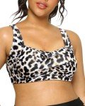 Plus Size Leopard Push-Up Bikini Top for Women