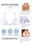 RELLECIGA Women's Triangle Bikini Top in White