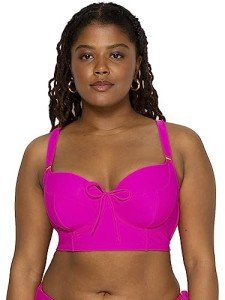 Smart & Sexy Plus-Size Underwire Bikini Top - Fuchsia