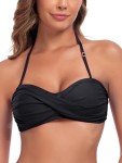 Plus Size Black Bandeau Bikini Top for Women
