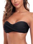 Ocean Blues Strapless Black Bikini Top for Women