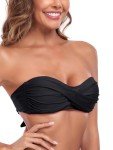 Ocean Blues Strapless Black Bikini Top for Women