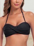 Plus Size Black Bandeau Bikini Top for Women