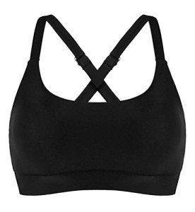 Supportive Scoop Neck Black Bathing Suit Top