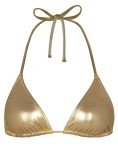 JuicyRose Women's Gold Metallic Halter Bikini Top