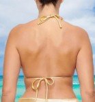 JuicyRose Women's Gold Metallic Halter Bikini Top