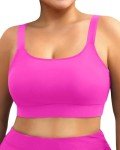 Hot Pink Plus Size Push Up Sports Bra Top