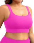 Hot Pink Plus Size Push Up Sports Bra Top