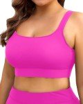 Hot Pink Plus Size Push Up Sports Bra Top