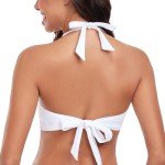 Ocean Blues Twist Front White Bikini Top for Women