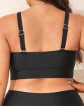Plus Size V Neck Swim Bra Bikini Top
