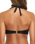 Black Halter Bikini Top with Padding for Women