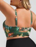 Green Plus Size Twist Front Bikini Top for Women