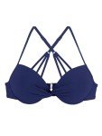 Twist Front Underwire Push Up Bikini Top - Navy