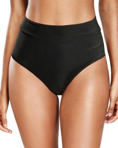 High Waisted Black Bikini Bottoms for Women
