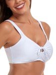Ocean Blues Women's Retro White Tie Bikini Top