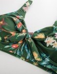 Green Plus Size Twist Front Bikini Top for Women