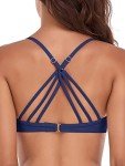 Twist Front Underwire Push Up Bikini Top - Navy