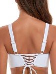 Ocean Blues Women's Retro White Tie Bikini Top