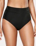 High Waisted Black Bikini Bottoms for Women