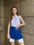 Zeagoo White Sleeveless Blouse for Women Button Down Shirts Sleeveless Office Blouses