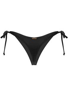 Relleciga Women's Black Tie-Side Bikini Bottom L