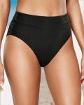 High Waisted Black Bikini Bottoms for Women
