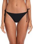 Relleciga Women's Black Tie-Side Bikini Bottom L