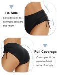Women’s Full Coverage Mid-Waisted Bikini Bottoms - Black