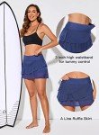 Aleumdr Women's Layered Bikini Swim Skirt - Blue
