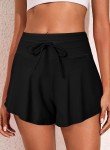 Bsubseach Women's Black High Waisted Swim Shorts