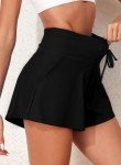 Bsubseach Women's Black High Waisted Swim Shorts