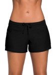 Aleumdr Women's Black Swim Boardshort Bikini Bottoms