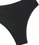 Limeeke Women's High Waisted Black Thong Bikini Bottom