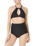 High-Waisted Tummy Control Bikini Bottom - Black