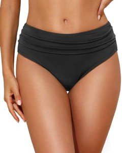 Tempt Me Women's Full Coverage Black Bikini Bottoms