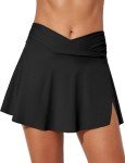 Bsubseach Women's High Waisted Swim Skirt - Black