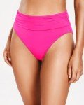 High Waisted Tummy Control Swim Bottoms - Hot Pink