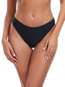 High Cut Black Bikini Bottoms for Women - X-Large
