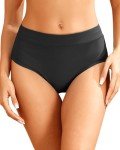 Tempt Me Women's Mid Waist Black Bikini Bottoms