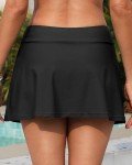 Black Mid Rise Swim Skirt with Built-in Bikini