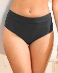 Tempt Me Women's Mid Waist Black Bikini Bottoms