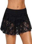Cokarsey Women's Black Lace Bikini Skirted Bottom